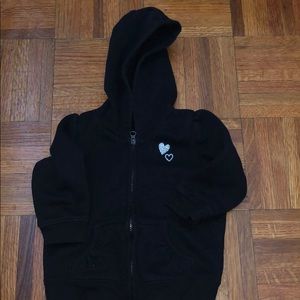 Jumping Beans black hoodie w/ silver heart detail